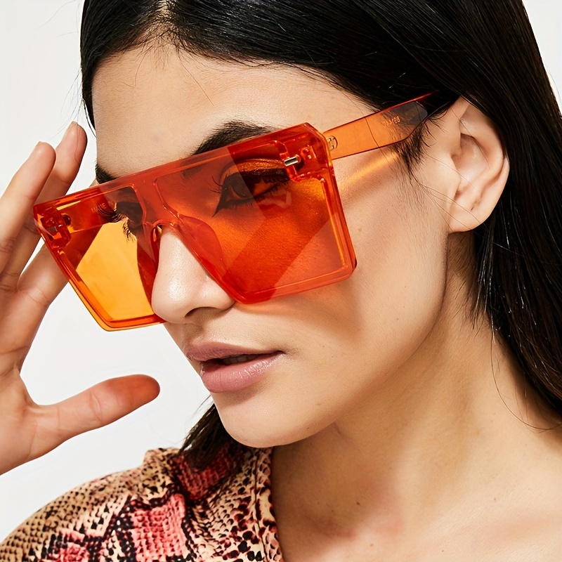 y2k jelly color glasses women oversized frame - Temu Philippines