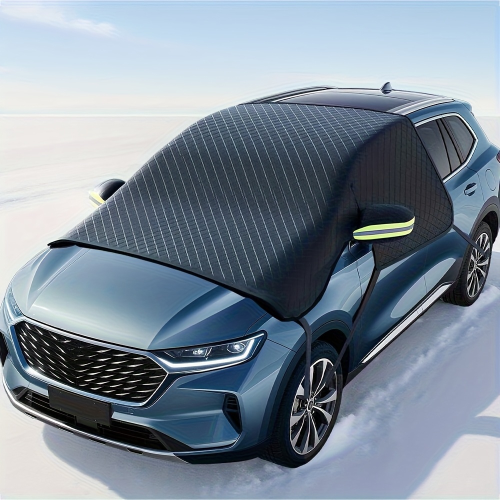 Car Windshield Cover For Ice And Snow - Windshield Snow Cover With Side Window And Rearview Mirror Protector, Durable Magnetic Hail Guard, Suitable For Most Cars, Suv, Truck