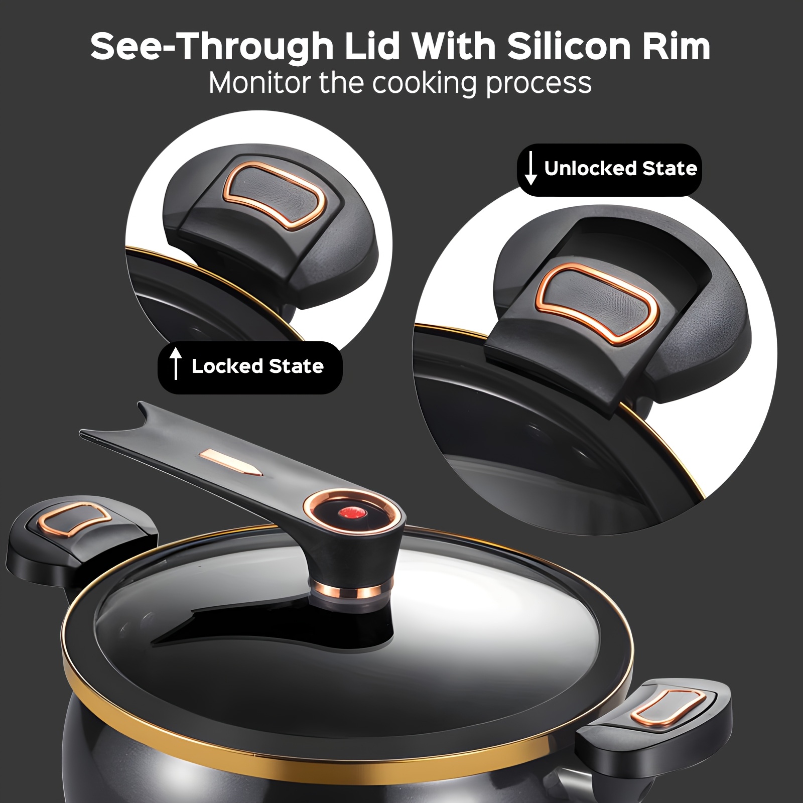 large capacity soup pot with a twist lock handle for quick cooking non stick pot 8 45qt multi function cooking pot gas stove   and induction cooker universal stew pot for homes restaurants hotels   stores 4