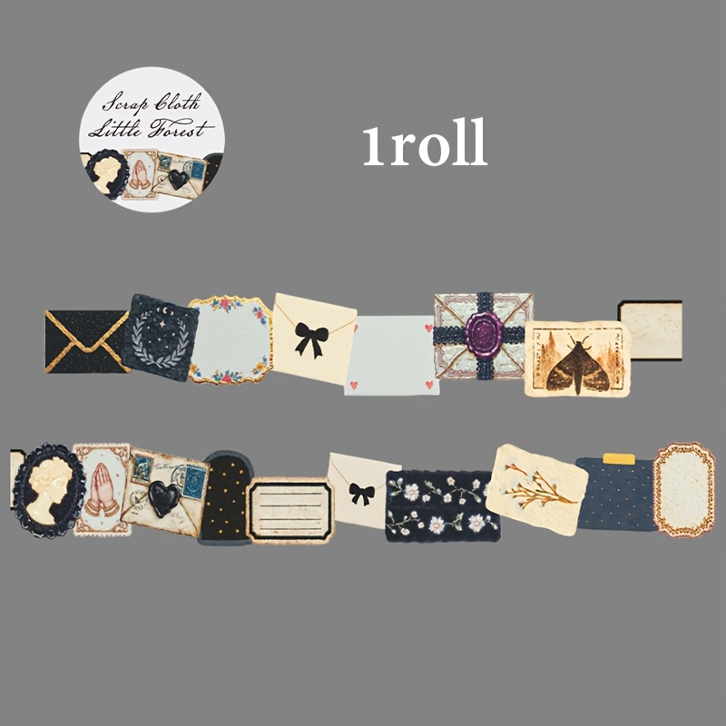 TEMU Tape, Animal Plant Floral Patterns, Collage Shaping, Scrapbook Journal Mug Phone Case Hand Account Decoration Collage Tape