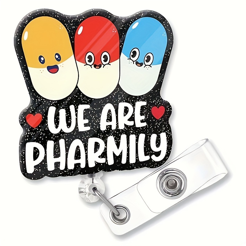 Pill Bottle Glitter Badge Reel, Pharmacist Badge Reel, Pharmacy Badge Reel, Nurse Badge Reel, Badge Holder, Custom Badge Reel