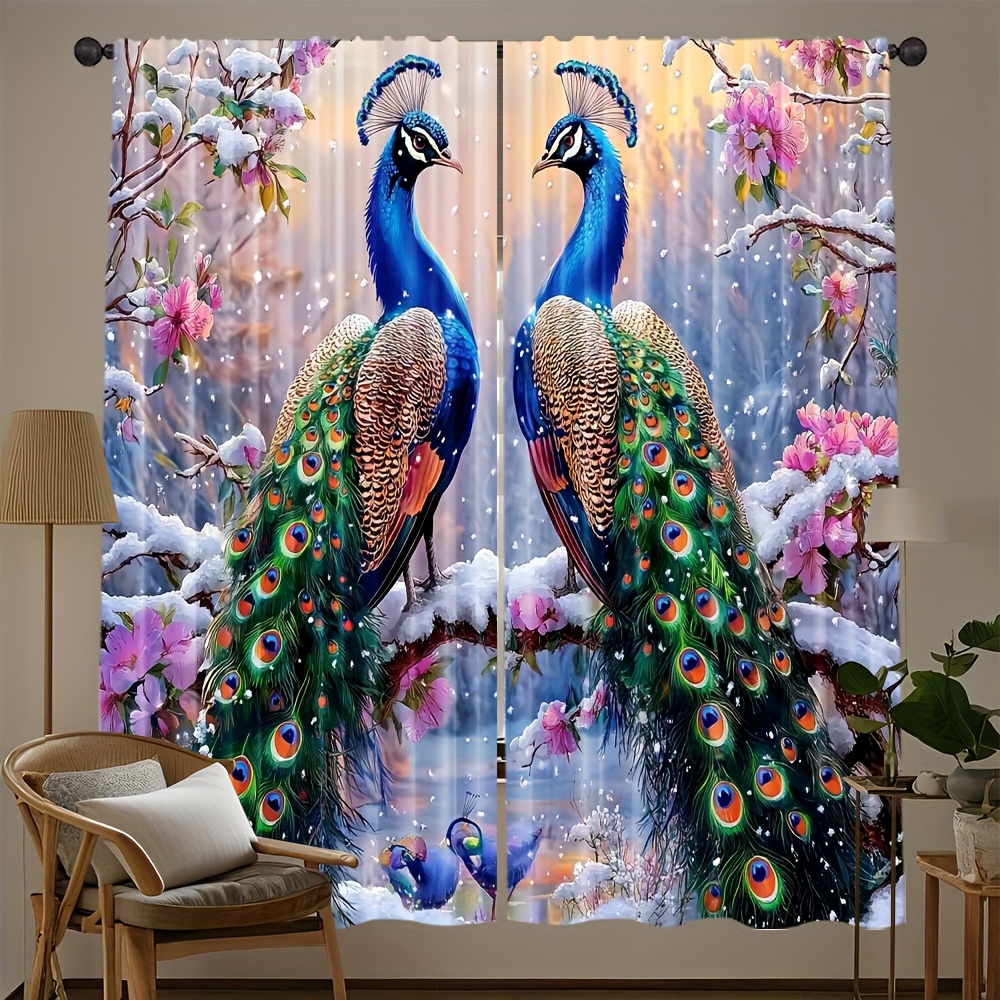 TEMU 2pcs, Light-filtering Curtains Pearooster1, Multi-functional And Durable Polyester Fiber, No Rod Included, No Moving Required, No Batteries
