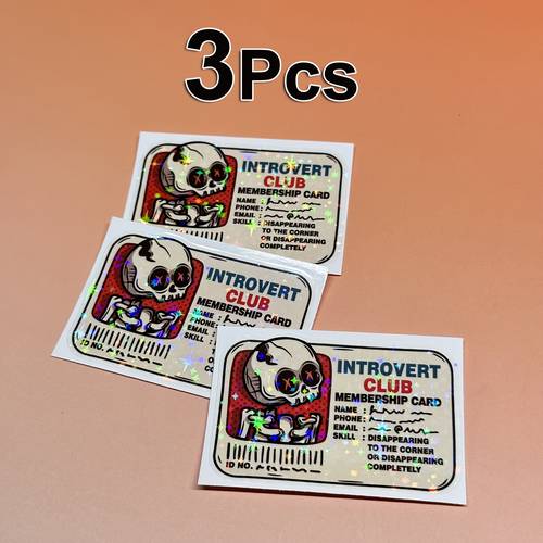 club membership card laptop skin decorative sticker fun skull computer decal creative vinyl decoration humor skull sticker water bottle decal adult aesthetic journaling supplies vinyl