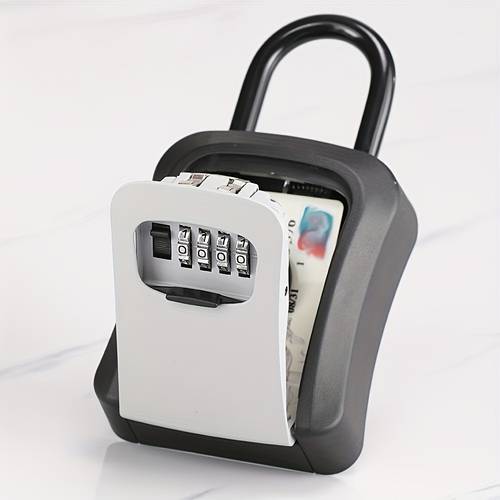 1pc four digit password key box portable key lock box with 4 digit combination wall hanging and hook reset outdoor storage for house keys agent spare keys place some important small items birthday gifts