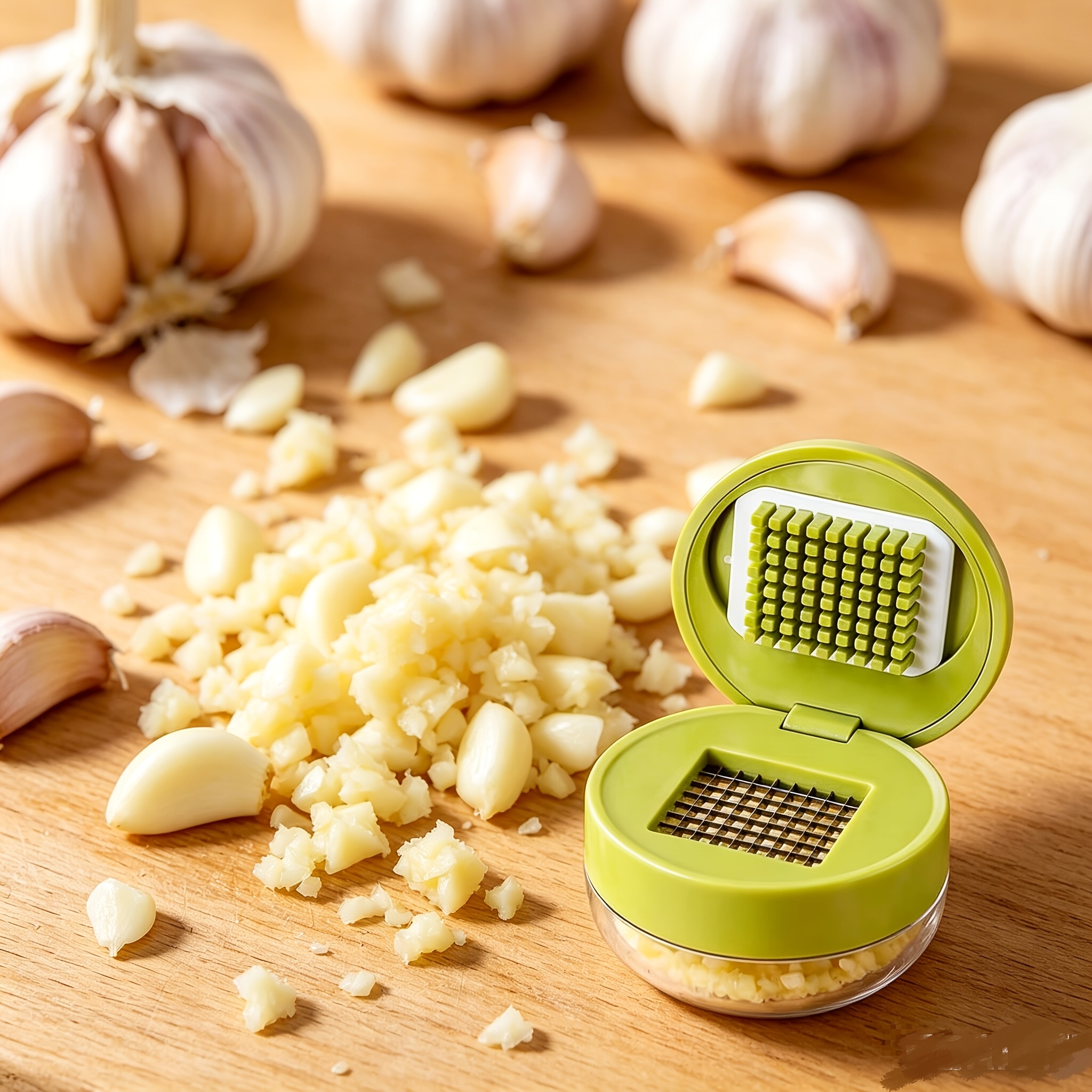 TEMU Presse-ail manuelle compacte, coupe-ail en acier inoxydable pour cuisine, mini hachoir à ail et , outil de cuisson pratique à pression manuelle