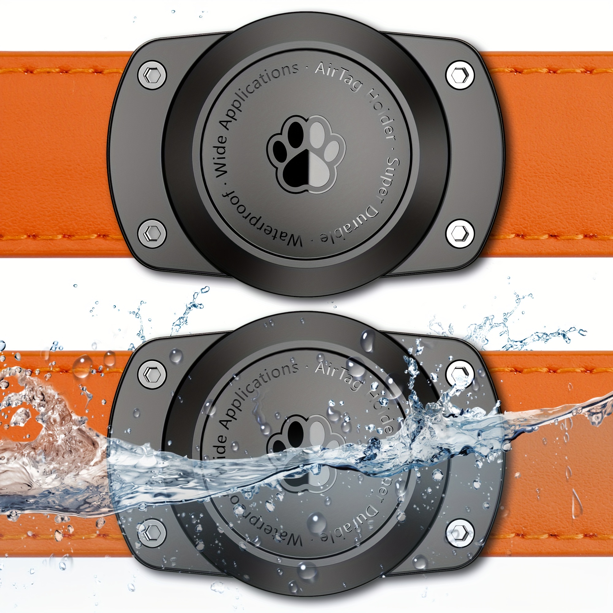 TEMU Topwell Dog Collar Bracket Suitable For Airtag, , Suitable For Collars Of All Widths, 360 All-inclusive Airtag With Anti-loss Screws.