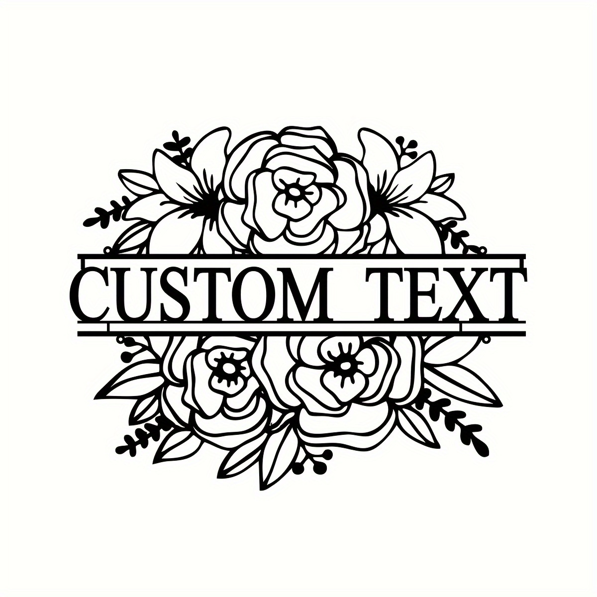 TEMU 1pc Personalized Family Name Sign - Custom Floral Monogram Plaque With Elegant - Heavy-duty Metal Indoor/outdoor Hanging Decor - Vintage