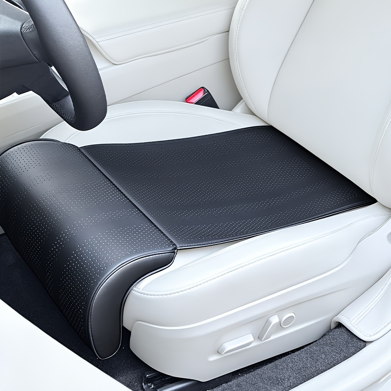 TEMU Car Seat Cushion With Extended Footrest, Driver And Passenger Leg Support, Universal Car Seat Cover, Pu Leather Breathable Anti-slip Car Seat