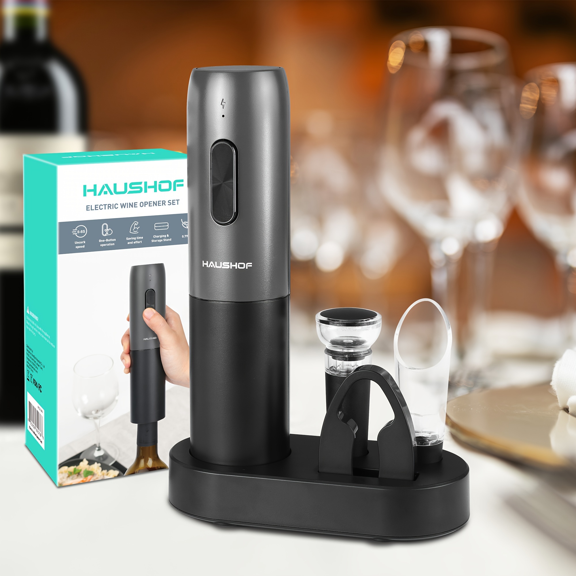     wine   set     wine     charging   rechargeable   wine   and wine accessories including   pourer wine       details 5