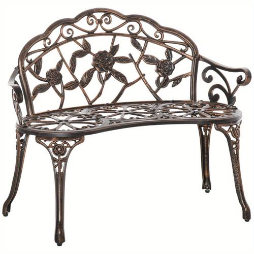 outdoor garden chair durable aluminum metal patio furniture with ornate backrest sturdy legs comfortable seat for backyard balcony patio patio furniture ornate backrest chair durable metal frame outdoor furniture