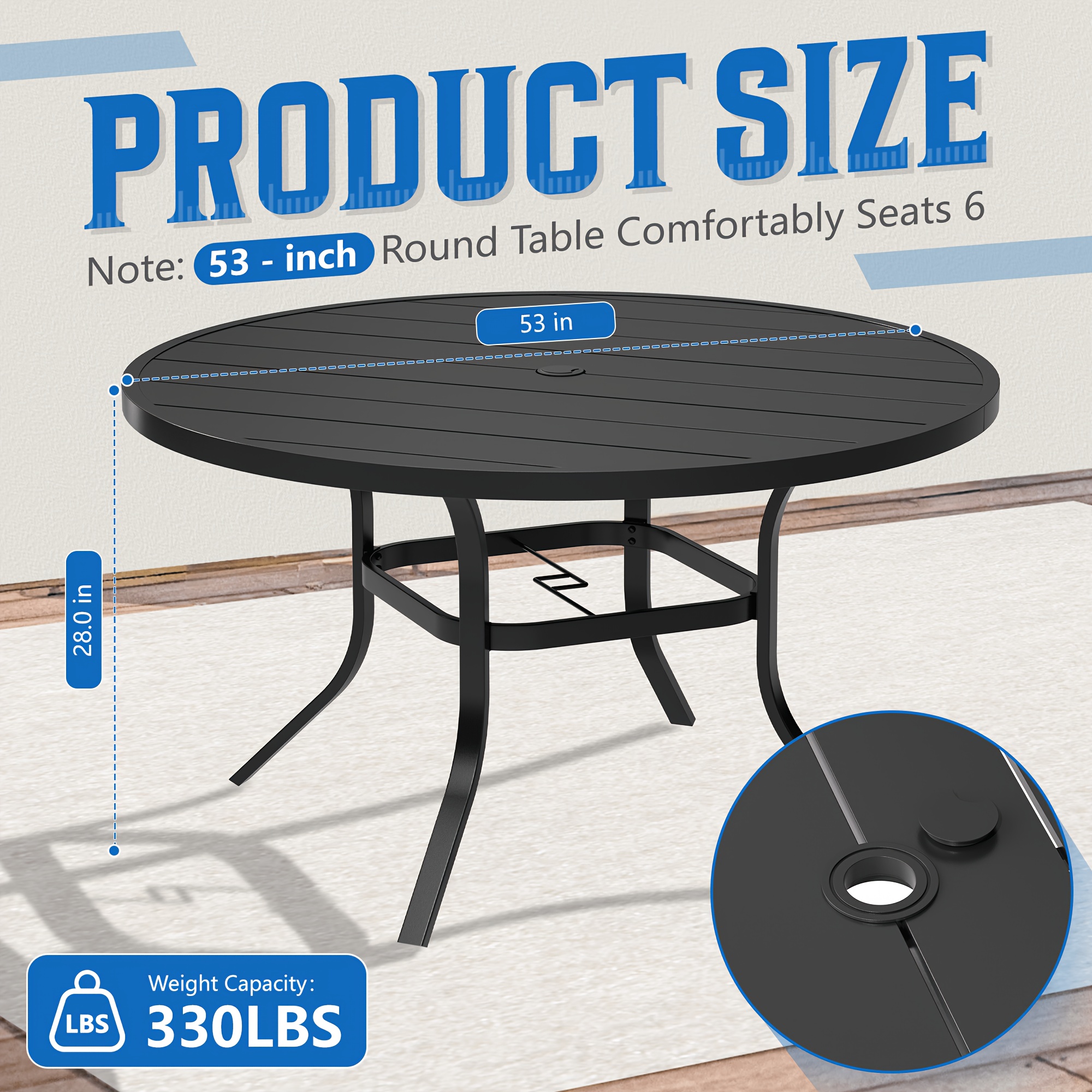 5/7pcs Outdoor Dining Set, Including 4/6 New Dining Chairs And 1 Round Table (53
