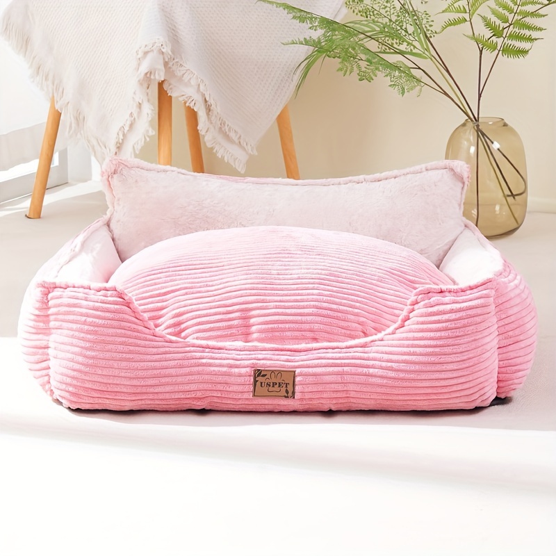 1pc detachable and washable corduroy back dog nest warm cat nest mat sleeping warm furry nest winter   Product details 2