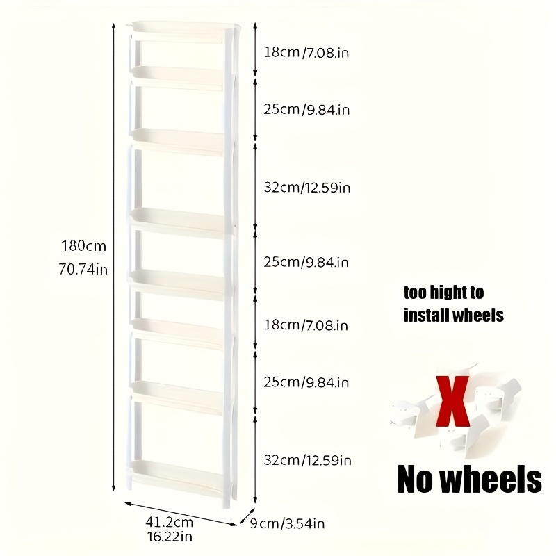 Ultra-thin Three-tier Door Storage Cabinet, Plastic, Space- Cabinet, Suitable For Kitchen, Bathroom, Bedroom