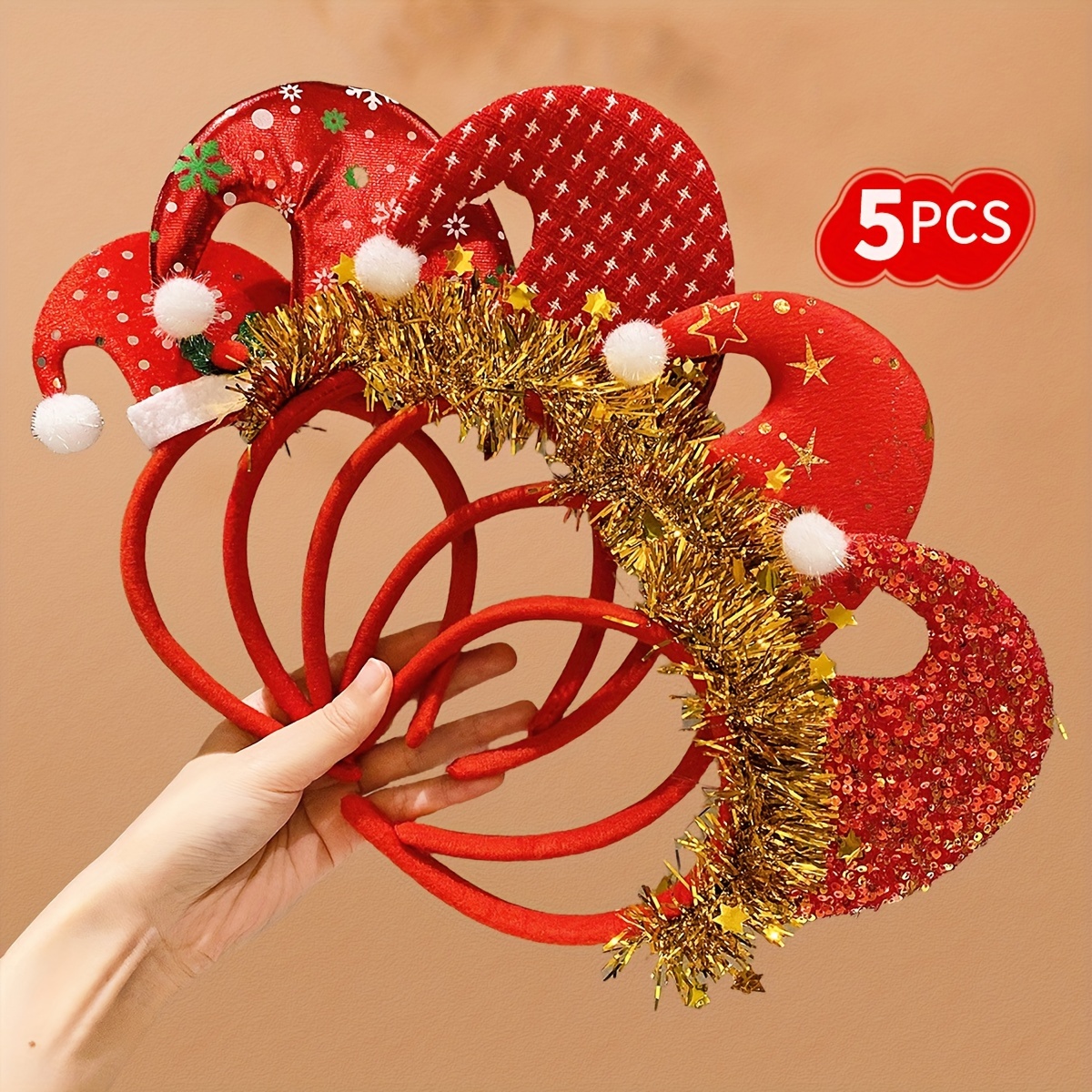 

5pcs Christmas Headbands - Hat ,