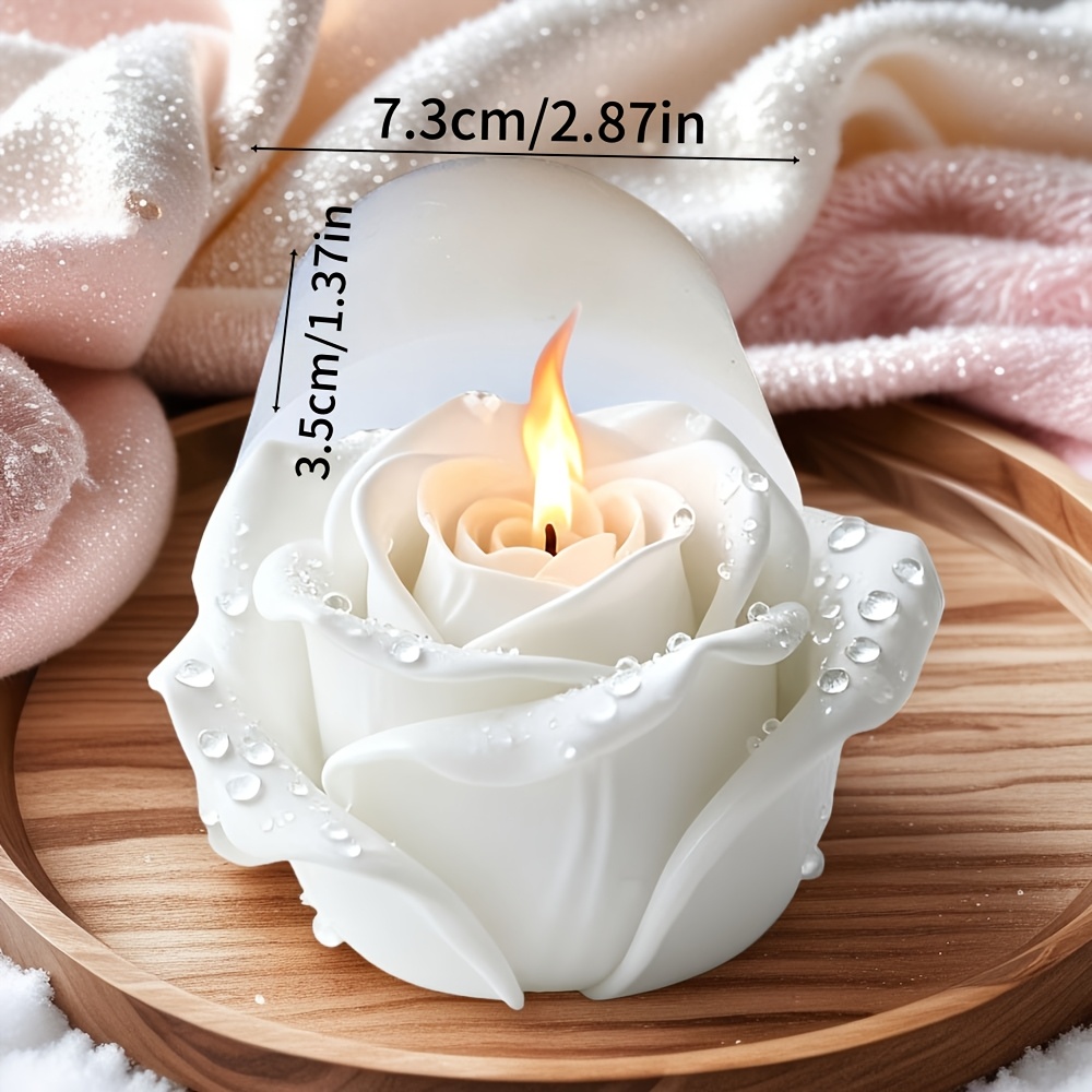 TEMU 1pc Candle Mold, Rose Flower Silicone Mold, 3d Floral Shape Silicone Mold, For Crafts, Soap Making, Candle Creation, - Durable, , Suitable For