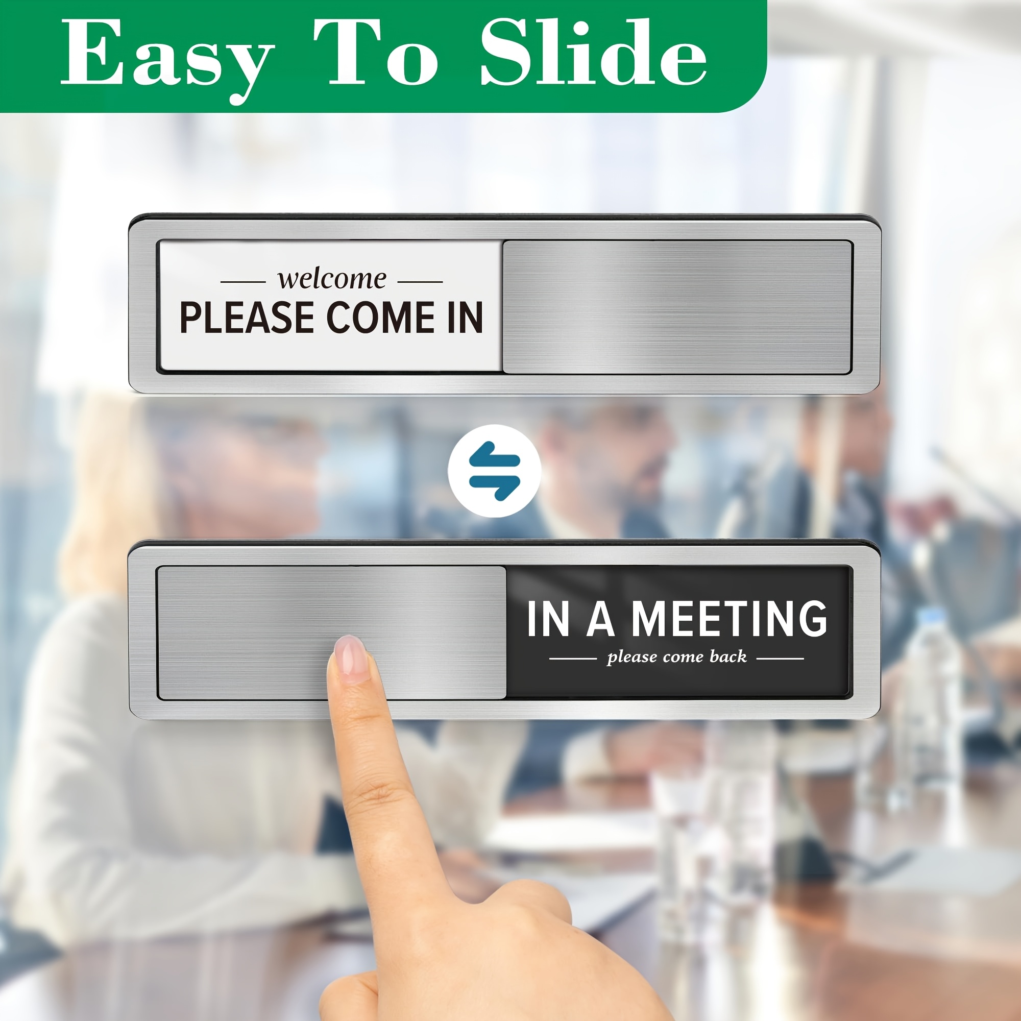 TEMU Wall-mounted Meeting Sign Suitable For Office Door - Privacy Slider Door Sign With "in A Meeting" & "do Not Disturb" Stickers, Privacy Indicator