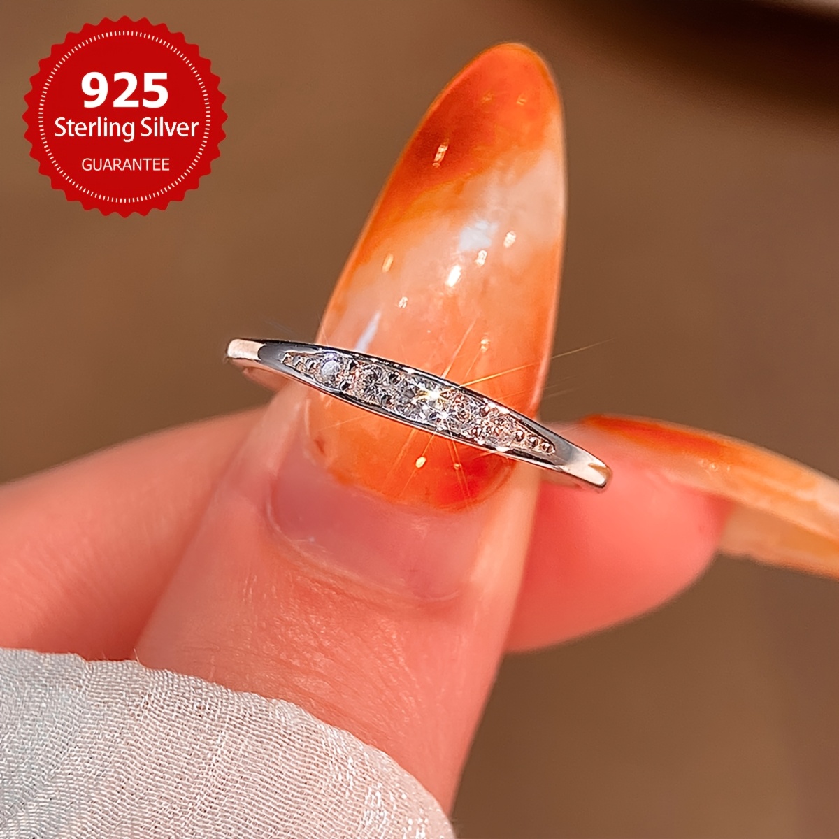 1pc S925 Sterling Silvery Engagement Wedding Band Rings Easy Plain Ring Design Women'S Fashion Gift Wedding Anniversary Valentine'S Day Birthday Women Jewelry Exquisite Gift Wedding Season Jewelry Anniversary Stackable Promise Ring