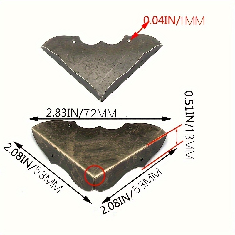 Set Of 4 Metal Corner Guards, Edge , Ideal For Furniture And Wooden Box Embellishments, Metal Corner Protectors