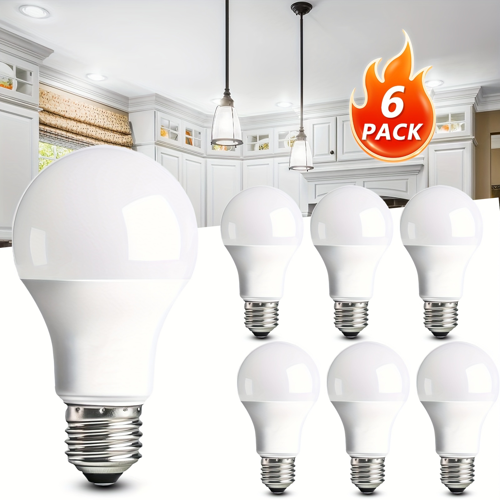 TEMU Led Bulbs Daylight White 4500k/warm White 3000k, A19 Standard Bulbs, E26 Base, 1000 Lm, 14w Energy Saving, , Non-dimmable, 80+ Cri, For Living