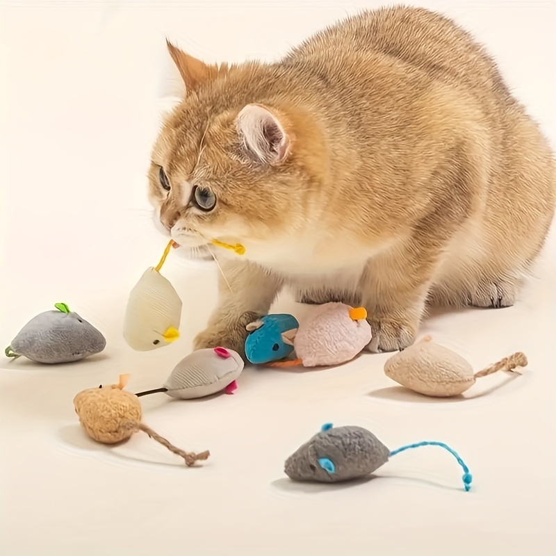 random 3 7 10pcs cat toys mice kitten toys self entertainment interactive toys realistic vanilla mouse interactive cat toys without battery Product details 2