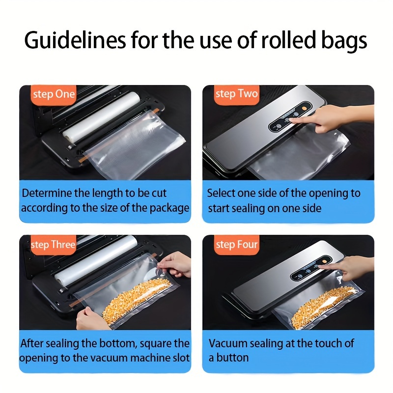 1 rolls vacuum bags for food food preservation sealed bag food vacuum sealer bags for vac storage meal prep sous vide storage bag for vacuum packer   long keeping home kitchen supplies details 12