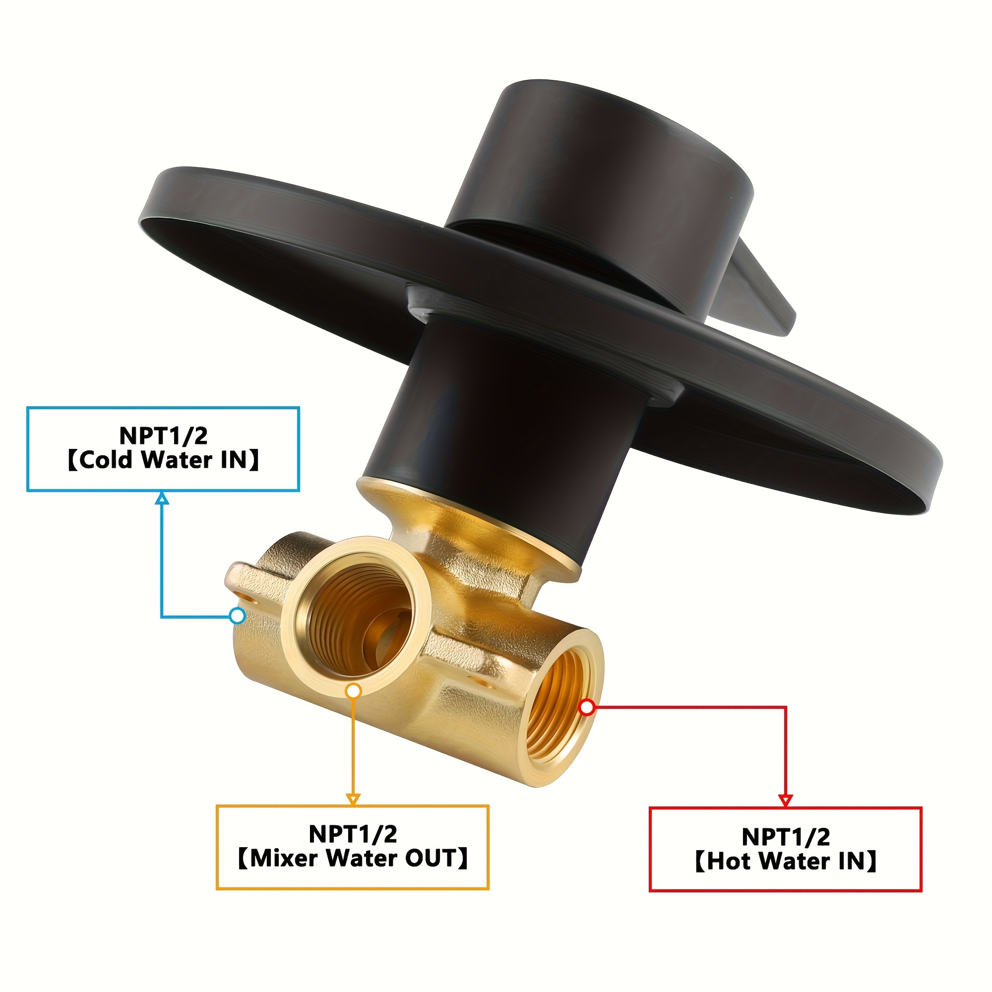 Shower Knob Replacement For RP41661 – Single Handle With Hot/Cold Indicators, Chrome Finish (Transparent Acrylic)