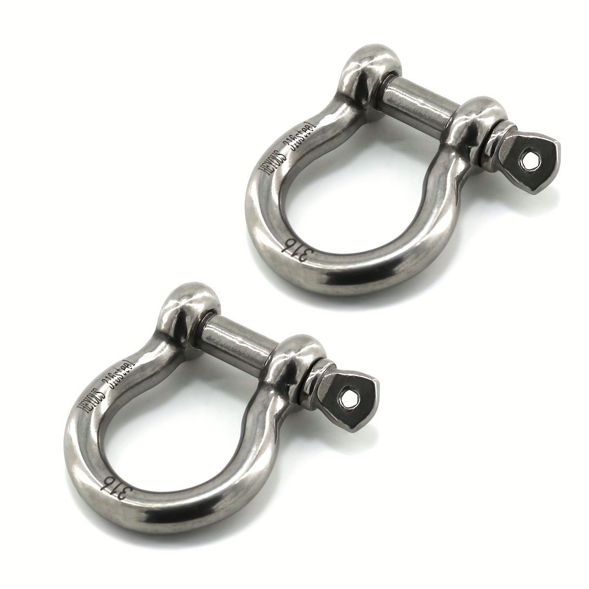 

2 Pcs D Ring Shackle 3/8 Inch Stainless Steel Heavy Duty Bow Shackle Clevis Screw