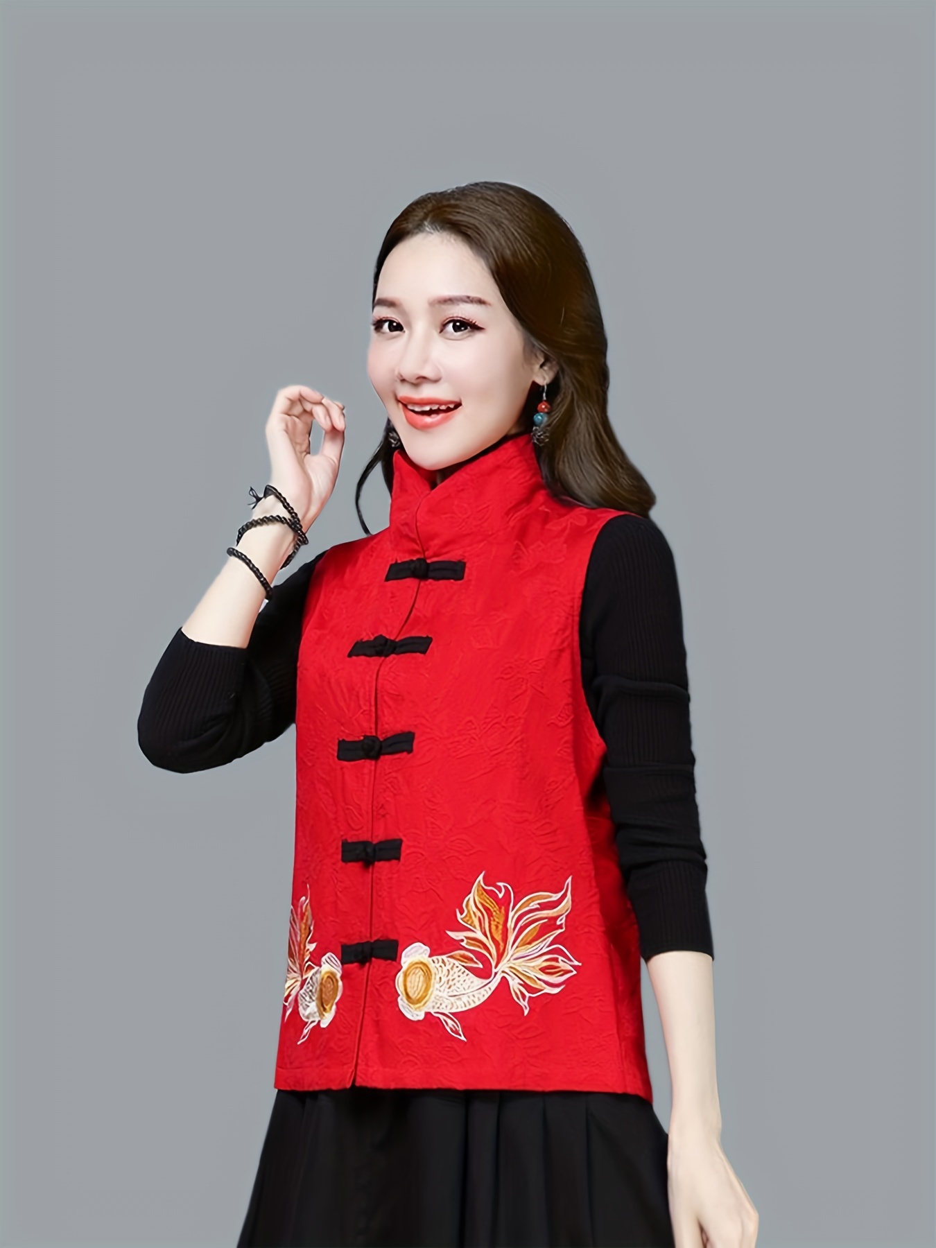 Cheap Women Retro Embroidery Flowers Pattern Shirt Tops Stand