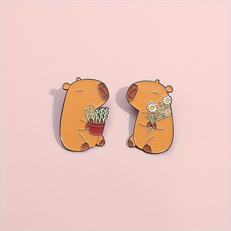 

Capybara Brooches For - Zinc Alloy, Simple , No Plating Pins - Clothing Seasons - 1-2 Piece Set Of Exquisite Animal Capybara Metal Brooch Pins For Collar Decoration - Ideal Gift