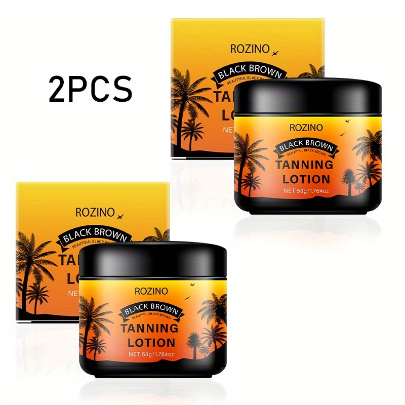 Image of 2pcs 50 Grams Of Dark Brown Tanning Lotion, Of Sun Tanning, To Beige, Must Tanning Art, Painted Natural Wheat Color, Father's Day And Mother's Day Gift