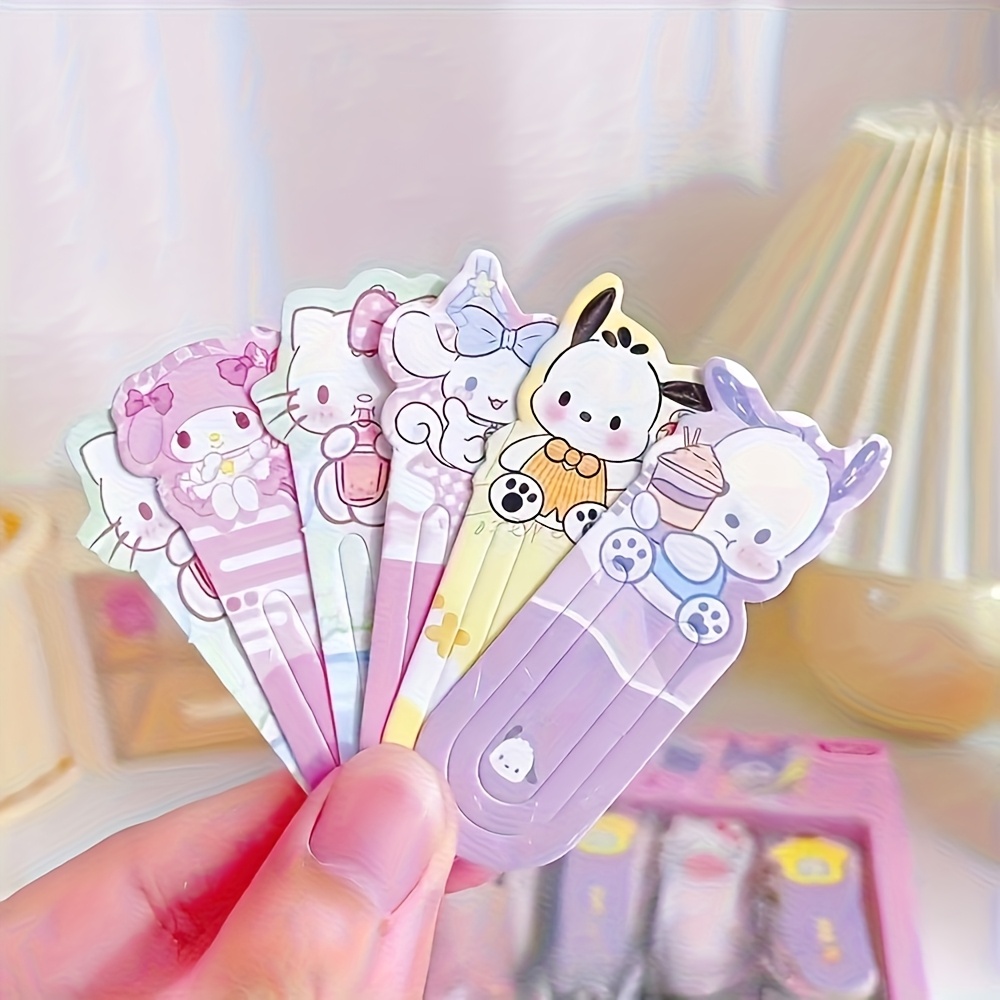 TEMU 60pcs Random My Melody Hello Kitty Bookmarks, Small Hollow-out Insertable Page Markers For Textbooks & Novels, Girls' School Uniform Accessories