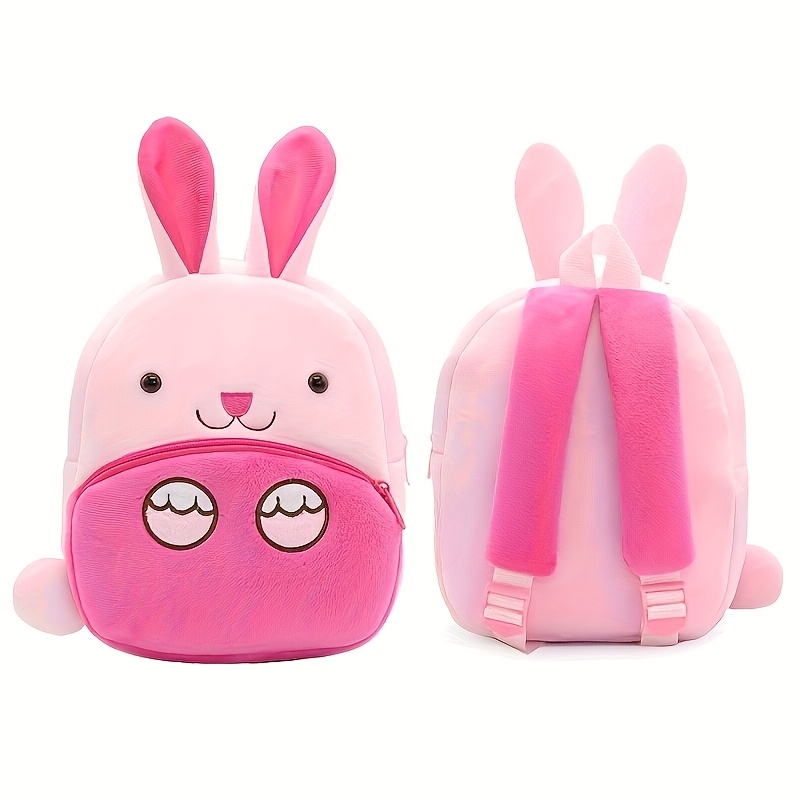 1pc Cute Plush Backpack - Lightweight, And Durable, Featuring Adjustable Shoulder Straps, Zipper Closure, And Polyester Lining, Perfect For School, Travel, Camping, And Ideal For Gifting
