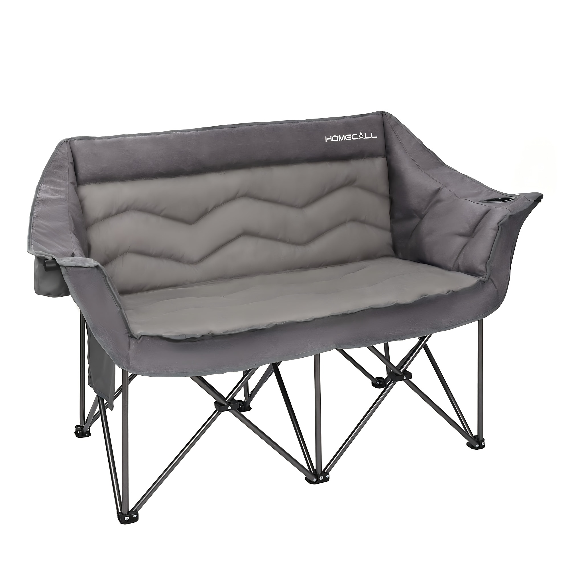 TEMU 1pc Extra-wide Camping Chair Lightweight 7kg Camping Sofa Foldable Carp Chair Camping Couch Double, Xxl Camping Bench For 2 People, Big 320kg,