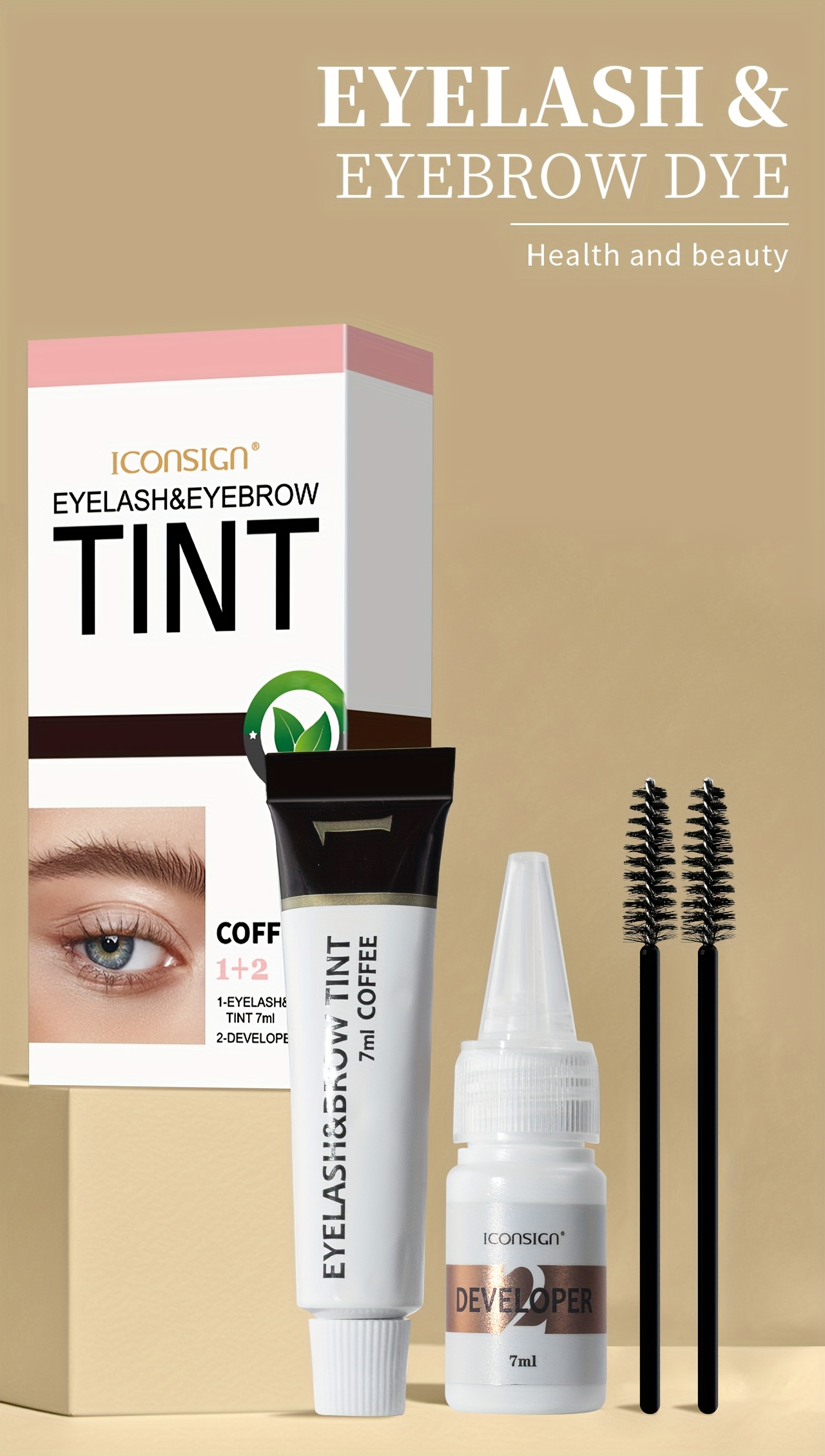 2 pack 3 pack or single pack 2 in 1 eyelash eyebrow kit professional     lasting for 6 weeks diy hair coloring for salon home use details 0