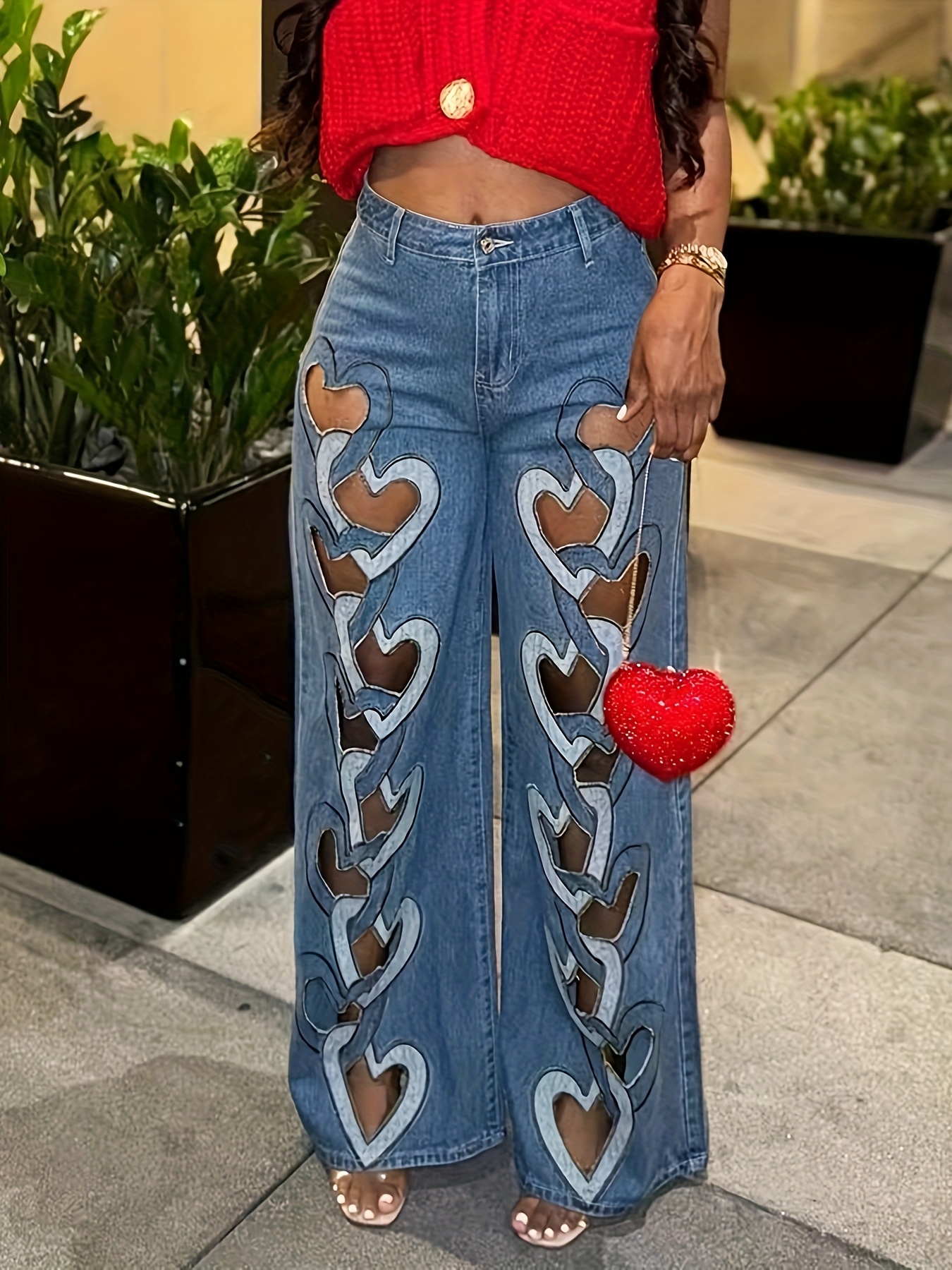 heart jeans sold on Temu United States