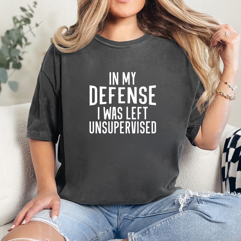 

Iron-on Transfer Patch - "in My Defense I Was Left Unsupervised" White Lettering Heat Transfer Vinyl Decal For Diy Clothing, T-shirts, Jeans, Backpacks, Washable Polyester Sticker Patch (1 Piece)