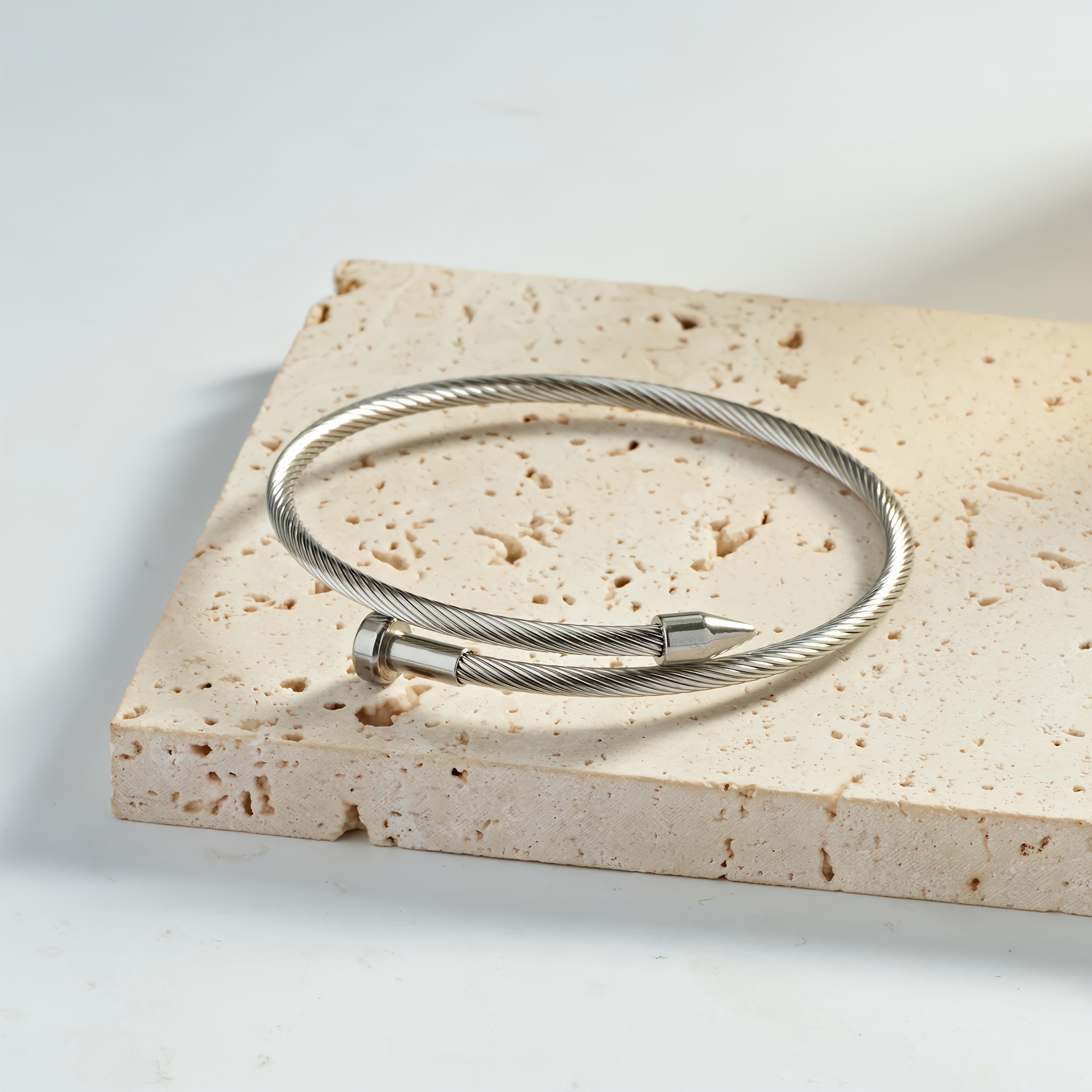E-shop 1 Stück Hip-Hop Cool Persönlichkeit Herren Armband aus Edelstahl mit Gewinde, 4mm/6mm, geeignet für den täglichen Gebrauch von Paaren