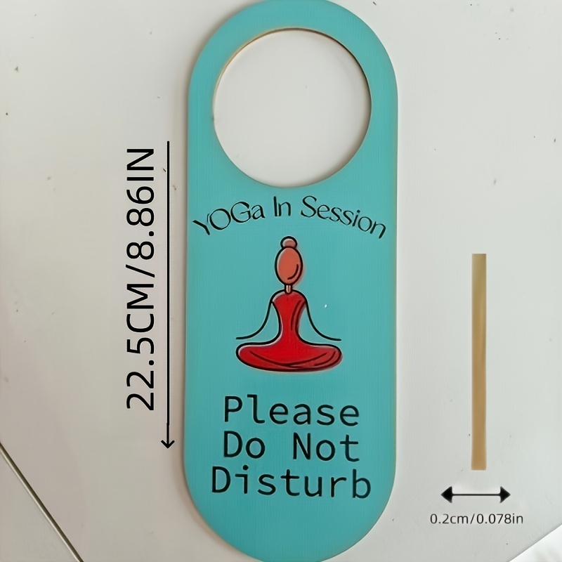 TEMU 1 Set Cartello "Non Disturbare" per Sala Yoga - Combinazione Blu e , Pendente Decorativo per Porta, Segnale Divertente per