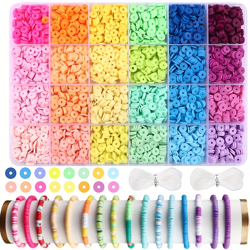 clay beads bracelet making kit 24 colors flat preppy beads Temu