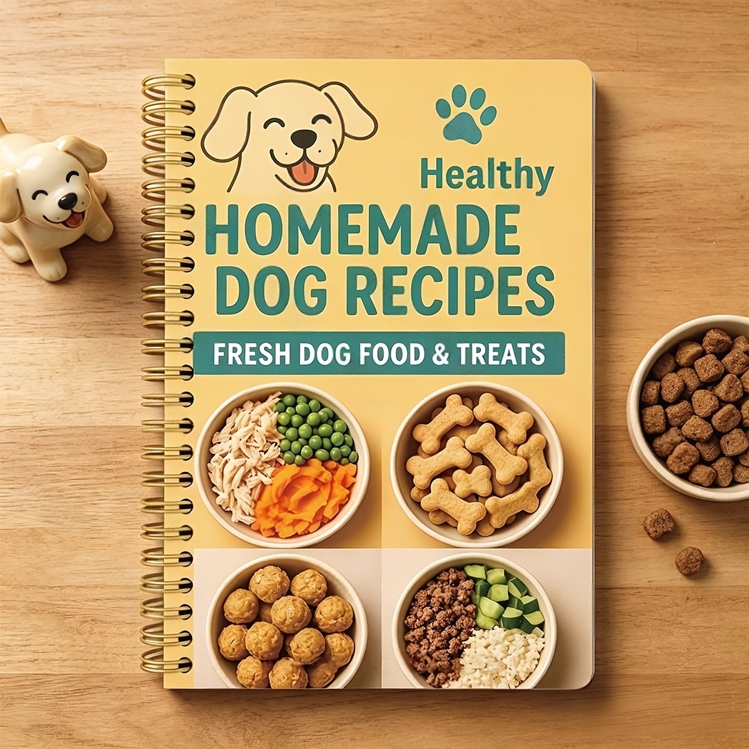 TEMU English Version - 1pc Easy Food Notebook: Includes Recipe Making Steps And Fresh Feeding Guide For Pet Dogs - Healthy Ingredients And Nutrient-