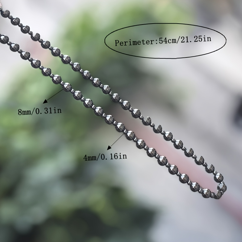 collier en   grise noire   à   de 8   + 4   | longueur de 54 cm/21,25 pouces | design   unisexe | bijoux en perles   pour   de   des diplômes, les fêtes et les festivals (thanksgiving/noël) Détails du produit 0