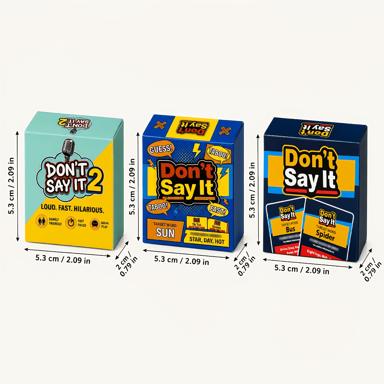 3pcs Don't Say It Hot Party Cards, Premium Word Game