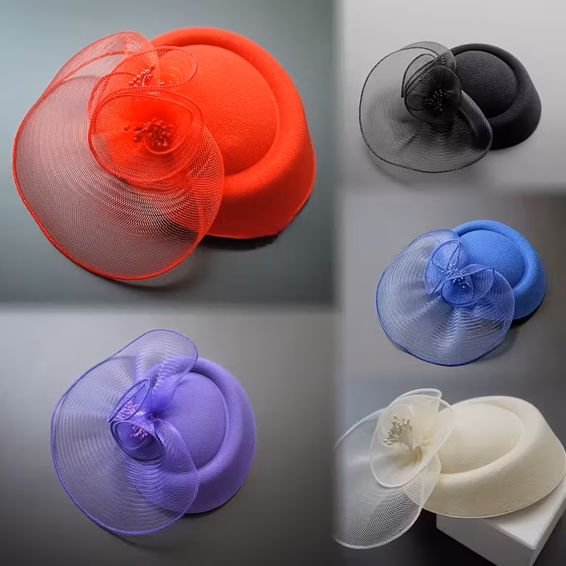 1pc women flower veil mesh fascinator headdress for halloween cosplay bridal wedding tea party accessories birthday racing derbyhat church hat with clip style party main material nylon no feathers Product details 0