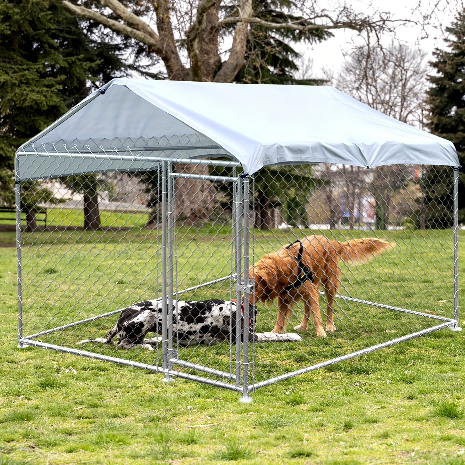 outdoor pet house kennel shade cage w/ uv roof cover Temu