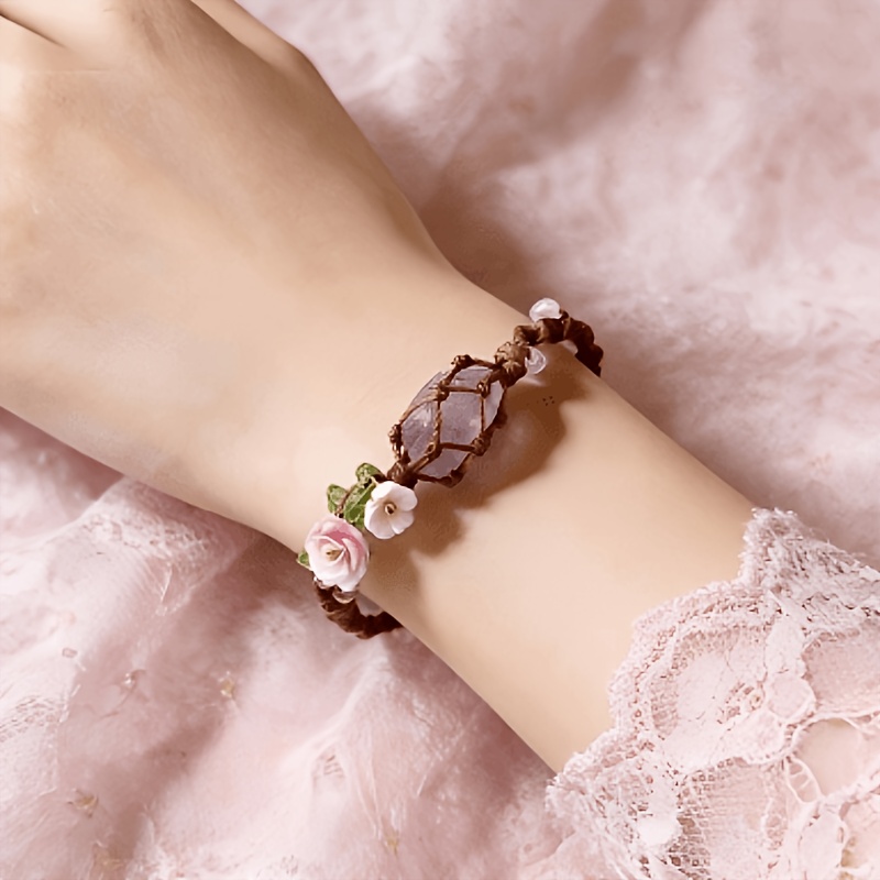Vintage Amethyst Floral Crystal Bangle