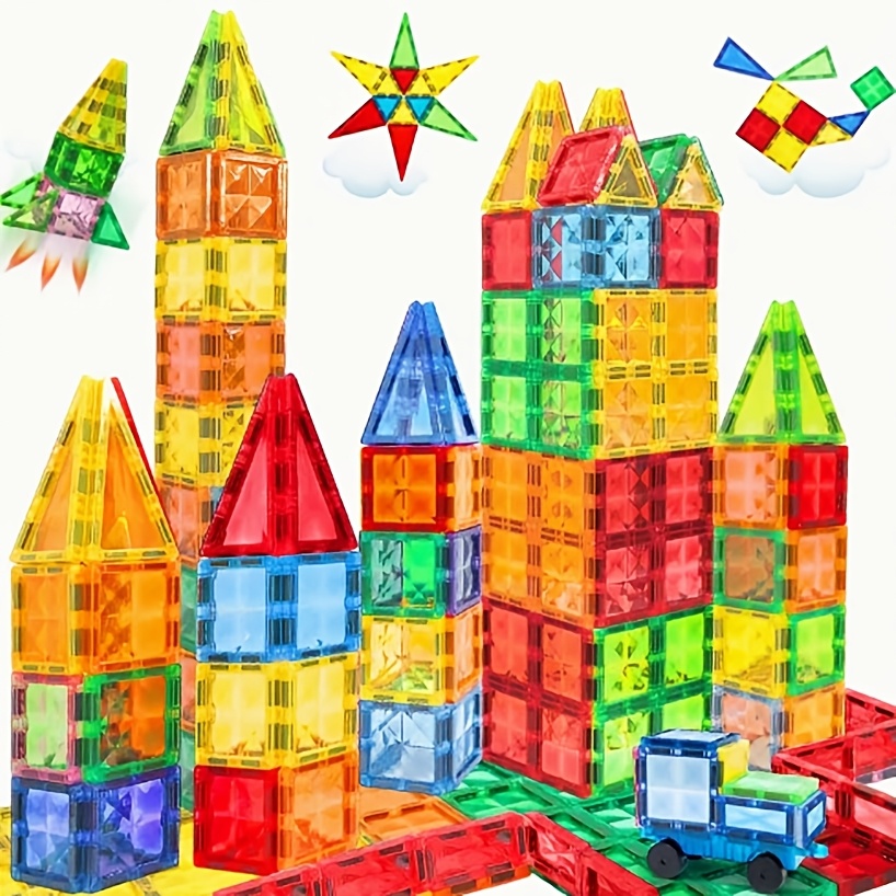 Random Color STEM Magnetic Stacking Building Tiles