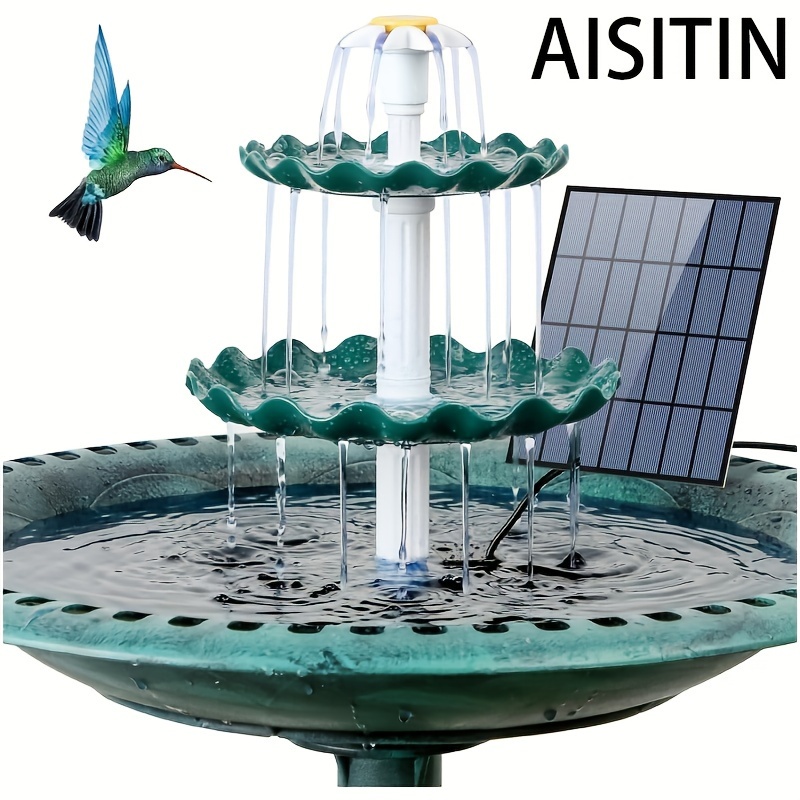 

Dark -layer Flowing Fountain, Bird Bath Fountain With 3.5w Solar Pump, Detachable Diy Solar Fountain, Suitable For Bird Bath, Garden Decoration, Outdoor Bird Feeder