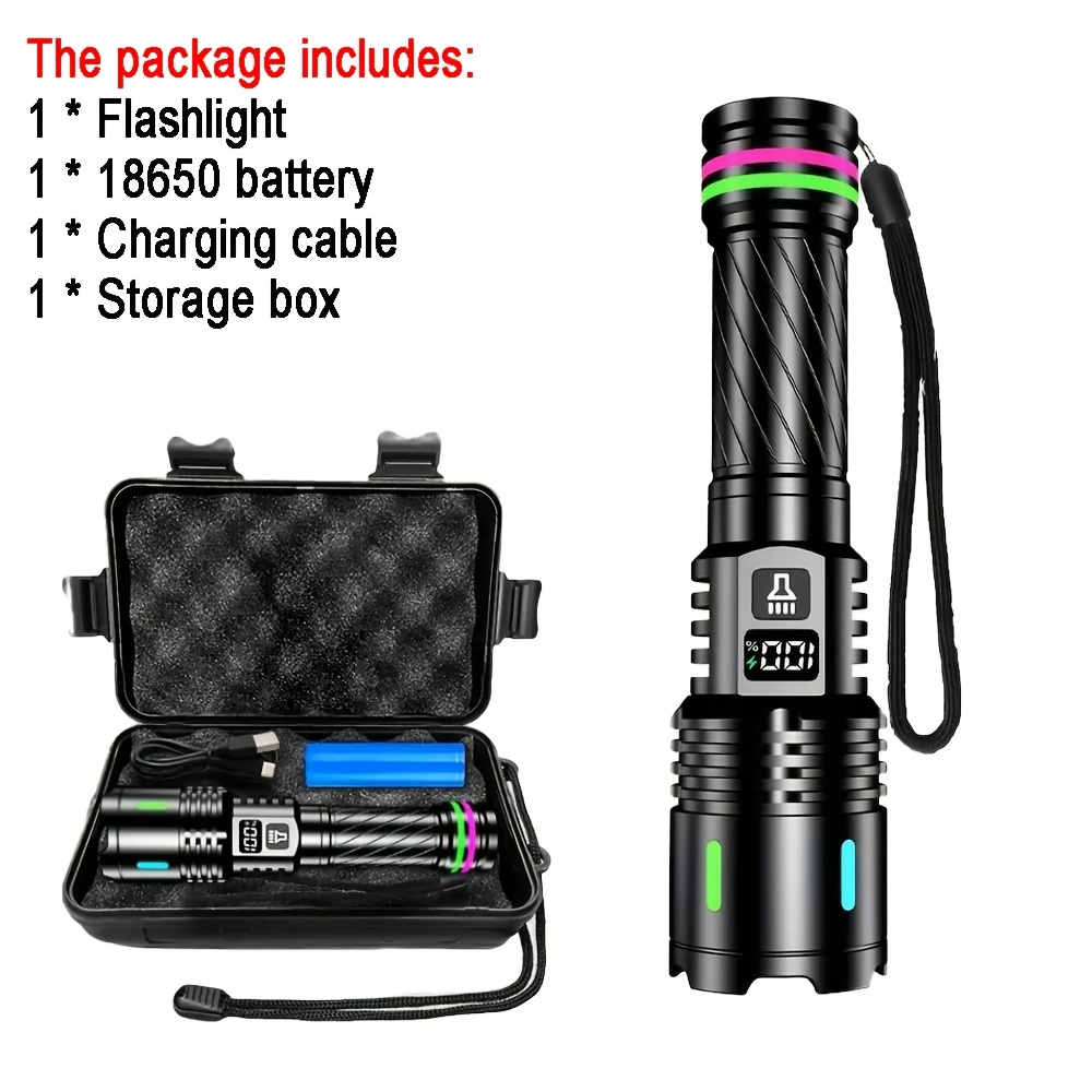 E-shop USB-wiederaufladbare LED-Taschenlampe, superhelle, zoombare Taschenlampe mit 3 Beleuchtungsmodi, tragbare Notfalltaschenlampe aus
