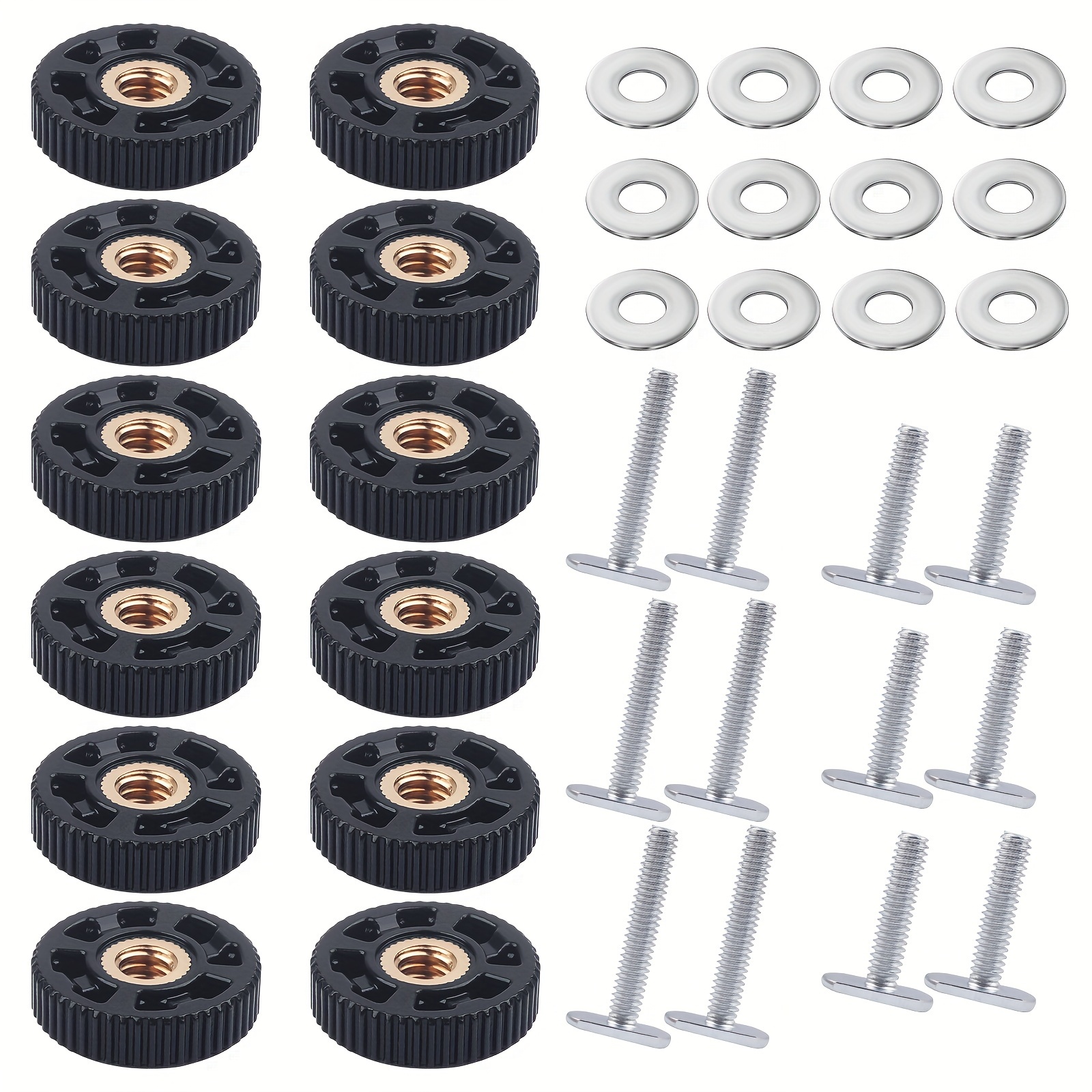 

12pcs Kit, 6pcs 1-1/2" Bolts, 6pcs 1" , 12pcs Kit, 12pcs Gaskets, Accessories For Woodworking Jigs And Fixtures