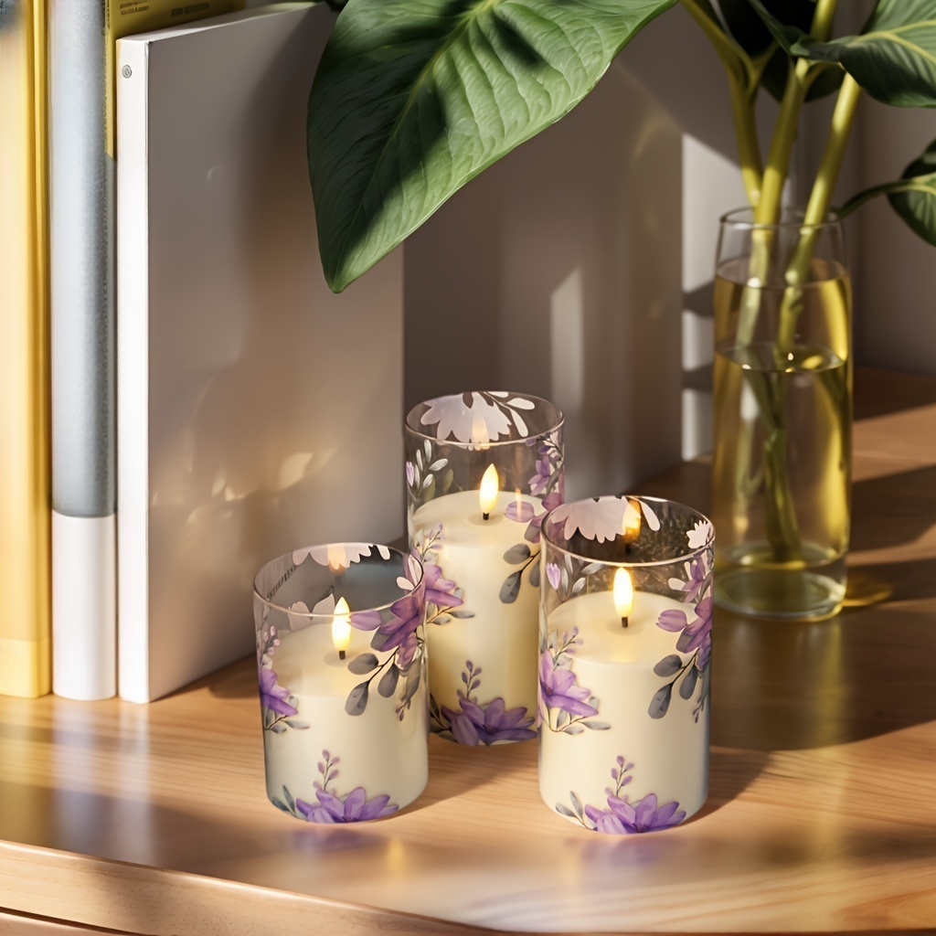 3-delige Set Rookloze LED Bloemkaarsen met Afstandsbediening & Timer (2/4/6/8 Uur)